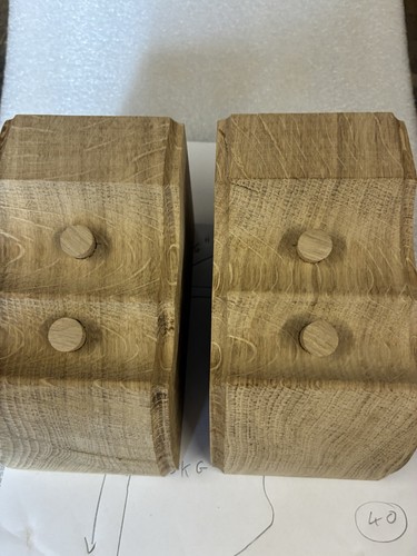 Pair solid handmade oak - of,