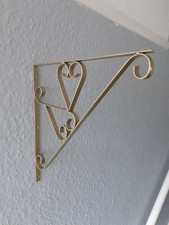 2x Large 12" "DOUBLE HEART" Hanging Basket Brackets. NEW - Handmade in GOLD COAT