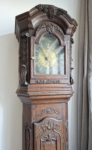 Antique grandfather clock case - clock,