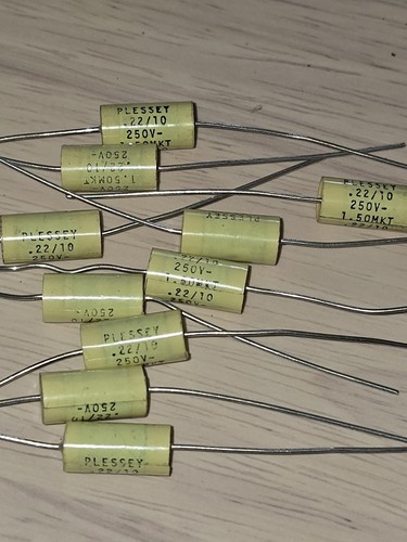10x 22uf 250v axial - 0.22uf, 10%