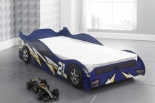 Kids Blue Race Car Bed Frame
