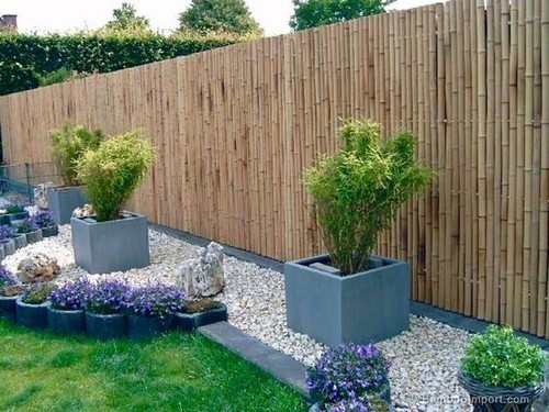 Natural bamboo slat garden - ,