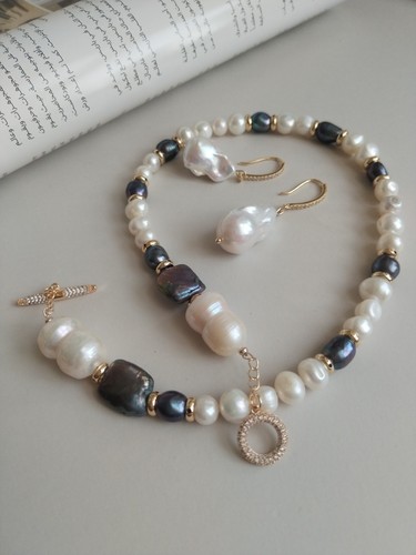 Natural white black pearl - natural,