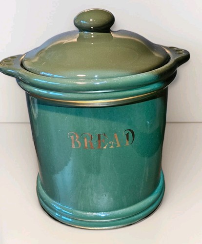 Ceramic bread bin crock lidded - bin,