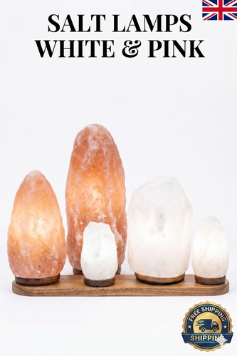 Himalayan salt lamp pink white - salt,