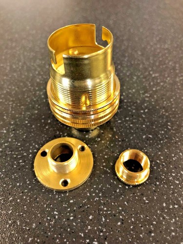 Brass switched lamp holder - un-switched,