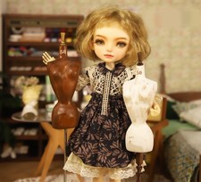 1:6 Miniature Vintage French style Wooden Dress Form Mannequin Prop with 2 bases