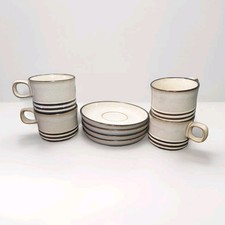 Denby Sahara Teacup & Saucer Set x 4 - Made In England - Good Used Condition