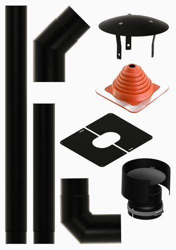 Single wall stove flue pipe - wall,