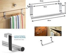 1 x 23cm Over Kitchen Cabinet Door Tea Hand Towel Rail Holder Hanger Storage uk