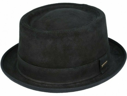 Sheepskin leather hat trilby - leather,