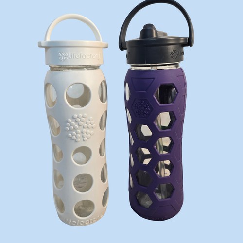 Lifefactory glass water bottle - water,