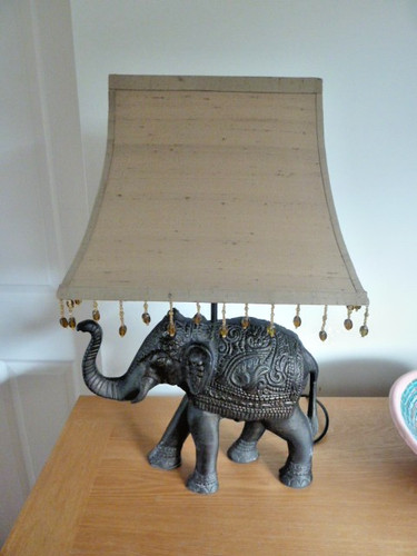Elephant lamp with shade - elephant,