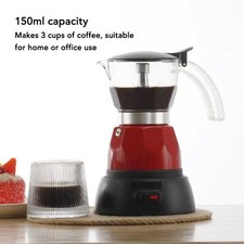 Electric Coffee Maker 150ml 3 Cups Aluminum Mocha Pot Electric Italian FI