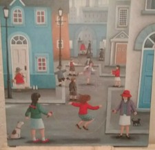 Peter Adderley Large Hopscotch  Print On Canvas  24 x 24 inches 