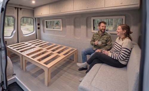 Sliding camper van bed - ,