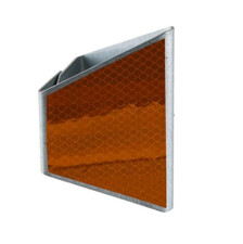 Armco crash barrier orange double sided reflector - galvanised steel hi vis viz