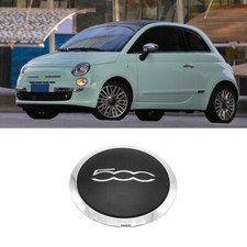 Wheel Cover Centre Cap For Fiat 500 Alloy Black and Chrome Silver 133mm 51884863