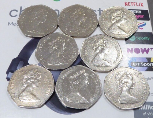 50p fifty pence old - fifty,