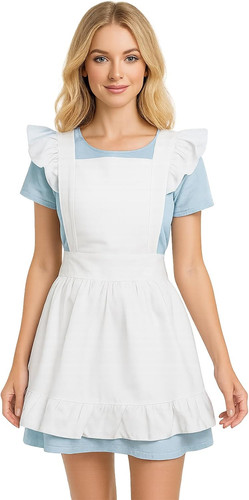Retro ruffle apron adjustable - apron,