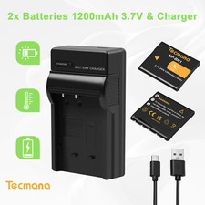 2Pcs NP-BN1 Battery &LCD Charger for Sony Cyber-Shot DSC-W800 DSC-W320 W350 W380