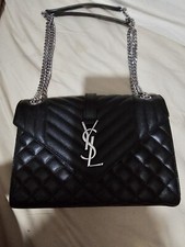 Saint Laurent YSL Medium Monogram Envelope Bag in Black & Sliver Nearly New