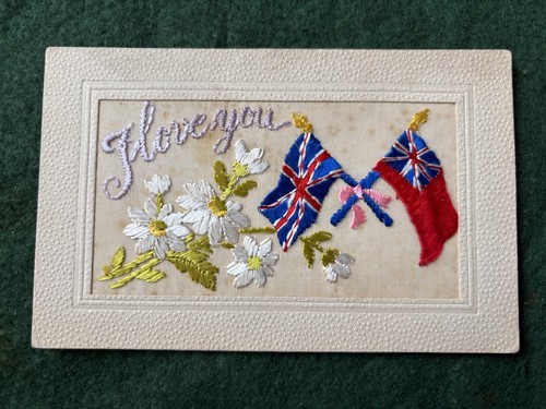 Ww1 silk postcard i love - ww1,