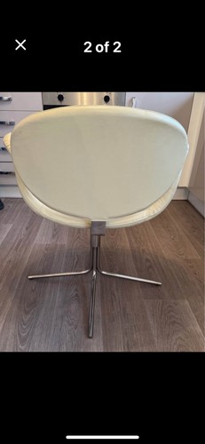 Leather tulip bucket chairs - leather,
