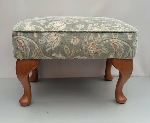 Vintage queen anne footstool - vintage,