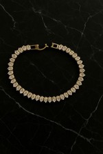 Gold Tennis Bracelet Marquise Cut Diamonds Sparkling Women’s Jewelry Gift