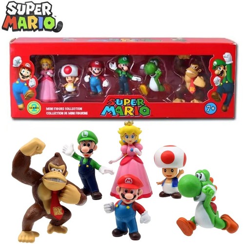 6pcs super mario bros pvc - 6pcs,