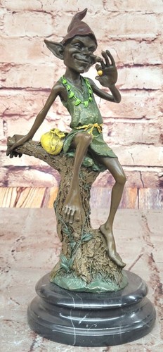 Bronze seated goblin pixie - seated, /