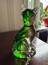 Murano Art glass green siamese