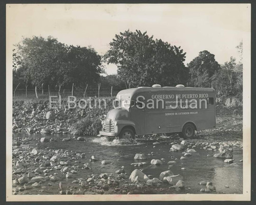 Vtg press photo bus mobile - -,