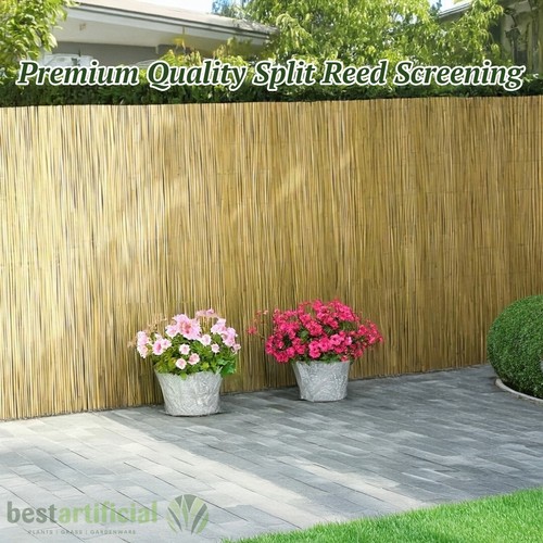 Natural split reed fencing - split,