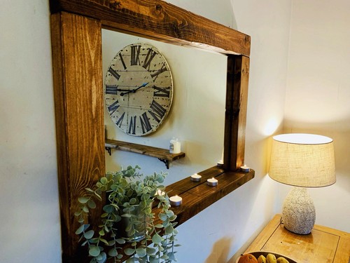 Farmhouse rustic mirror - rustic,