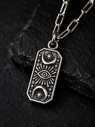 Stainless steel evil eye - stainless,
