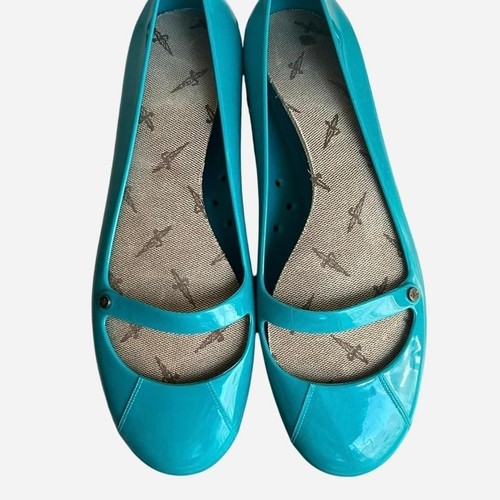 Vintage teal blue ballet flats - blue,