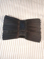 Reiss ruffled bow clutch bag