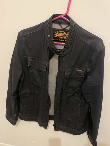 Super dry denim biker jacket - super,