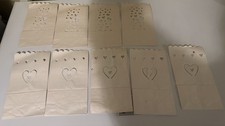 9x white Candle Bags heart