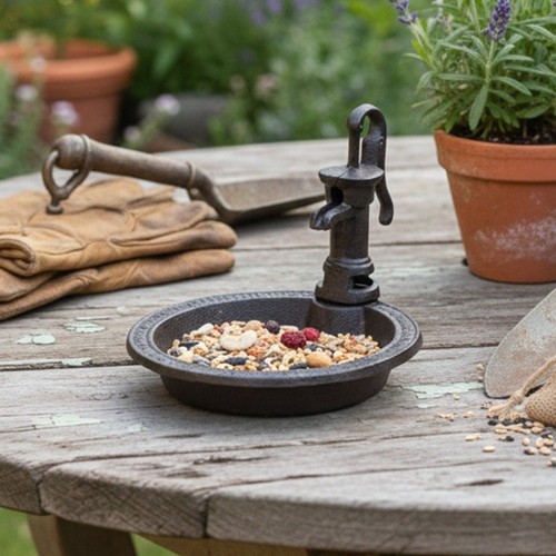 Rustic water pump round - rustic,