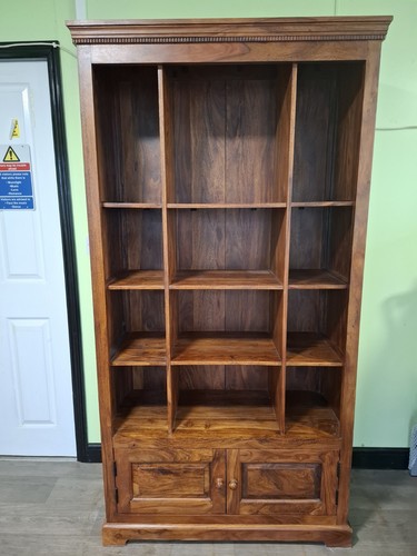 Large sheesham bookcase with - bookcase,