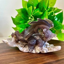 1.21lb Natural Black Cherry Blossom Handmade Carving - Rare Handmade Collectible