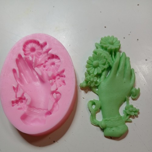 Hand holding flower - , silicone