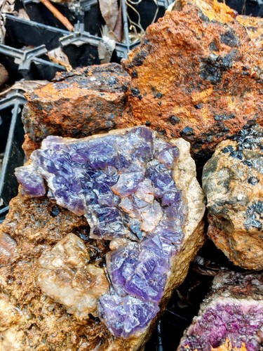 Blue john fluorite raw joblot - blue,
