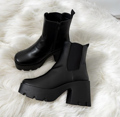 Womens black chunky - chunky, platform