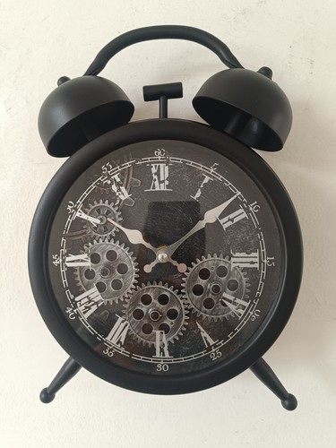 28cm alarm clock - vintage, grey