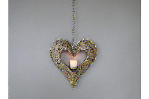 Ornate heart lantern - lantern, candle