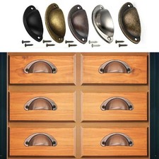 12 Pack Handles Cup Pull Shell Handles for Drawers and Cabinets Half Moon